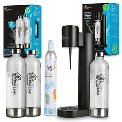 EXTRALINK SMART LIFE FAMILIJNY ZESTAW SATURATOR HYDROSPARK BLACK SJ-191B + 3xBUTELKA 1L + CYLINDER CO2 425G цена и информация | Аппараты для газирования воды | 220.lv