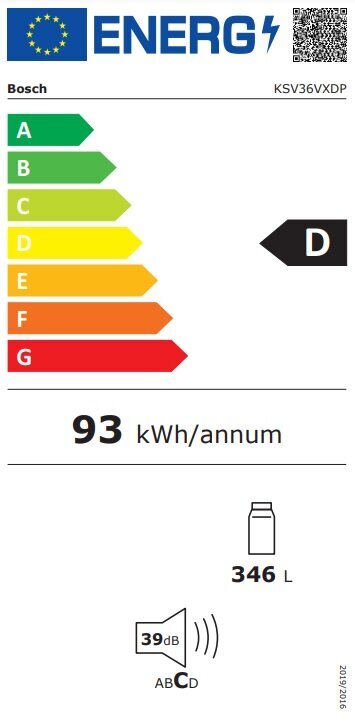Bosch KSV36VXDP cena un informācija | Ledusskapji | 220.lv