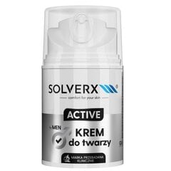 Sejas krēms vīriešiem Solverx Active, 50 ml cena un informācija | Sejas krēmi | 220.lv