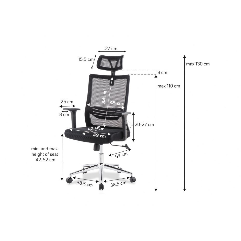 Biroja krēsls Techly, grozāms, regulējams augstums, ventilējams, ar galvas balstu cena un informācija | Biroja krēsli | 220.lv