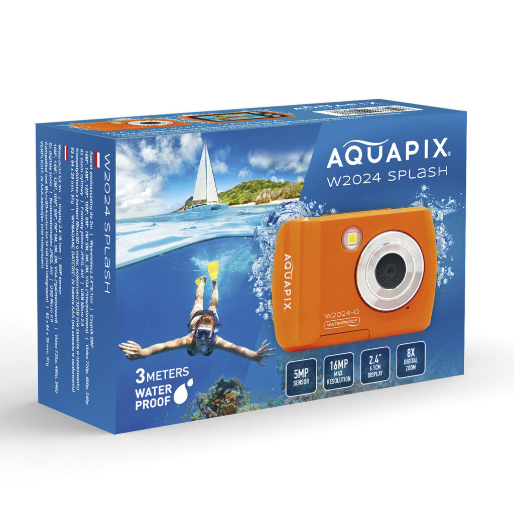 Easypix Aquapix W2024 Splash Orange 10068 цена и информация | Digitālās fotokameras | 220.lv