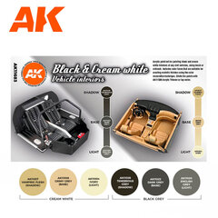 AK Interactive AK11683 - Black Interior And Cream White, акриловая краска цена и информация | Принадлежности для рисования, лепки | 220.lv