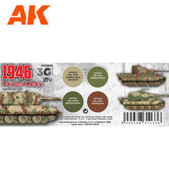 Akrila krāsas komplekts AK Interactive Panzer Colors 1946 3G, 4 krāsa cena un informācija | Modelēšanas un zīmēšanas piederumi | 220.lv