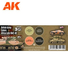 AK Interactive AK11678 - British Army Colors Africa, 1942-43, акриловая краска цена и информация | Принадлежности для рисования, лепки | 220.lv