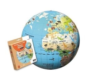 Надувной глобус-мяч Caly Животные мира, 42 см цена и информация | Игрушки для песка, воды, пляжа | 220.lv