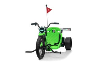 Vienvietīgs bērnu elektromobilis Drift Bike 21, zaļš cena un informācija | Bērnu elektroauto | 220.lv