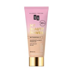 Осветляющая основа под макияж AA My Beauty Power, 03 Beige, 30 мл цена и информация | Пудры, базы под макияж | 220.lv