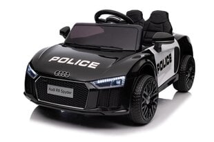 Divvietīgs bērnu elektromobilis Audi R8 Police, melns cena un informācija | Bērnu elektroauto | 220.lv