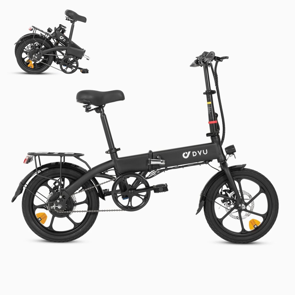 Salokāms elektriskais velosipēds Dyu A1F, 16", melns цена и информация | Elektrovelosipēdi | 220.lv