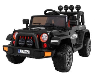 Divvietīgs elektromobilis bērniem Ramiz Jeep Full Time 4WD, melns cena un informācija | Bērnu elektroauto | 220.lv