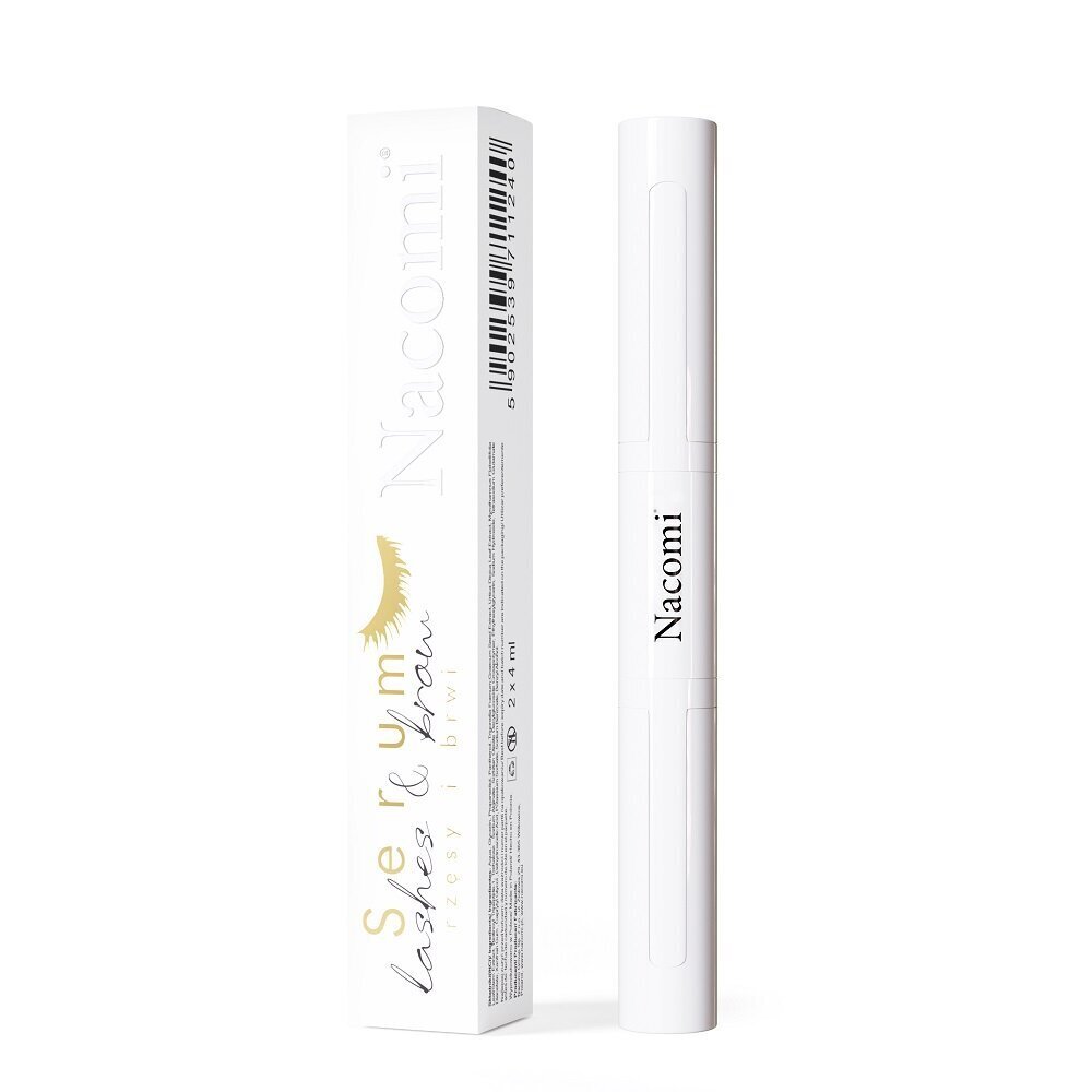 Uzacu un skropstu serums Nacomi Lashes & Brow Serum, 8 ml cena un informācija | Acu ēnas, skropstu tušas, zīmuļi, serumi | 220.lv