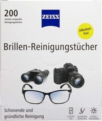 Zeiss Cleansing Cloths 200 штук для нежной и тщательной очистки ваших очков - каждая ткань упакована в отдельно цена и информация | Аксессуары для очков и линз | 220.lv