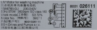 Мотор BOSCH/SIEMENS 00145800 цена и информация | Принадлежности для большой бытовой техники | 220.lv