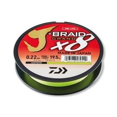 Шнур Daiwa Grand X8E 0.18mm 135m chartreuse цена и информация | Лески | 220.lv