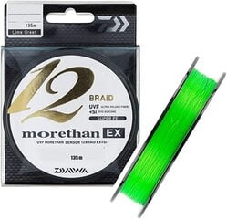 Плетёная леска Daiwa Morethan 12 Braid EX+SI 0.12mm 135m lime green цена и информация | Лески | 220.lv