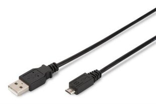 Digtus AK-300110-030-S, USB-A/Micro USB-B, 3 м цена и информация | Кабели и провода | 220.lv