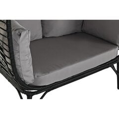 Dārza dīvāns DKD Home Decor, 130x68x146 cm, melns cena un informācija | Dārza krēsli | 220.lv