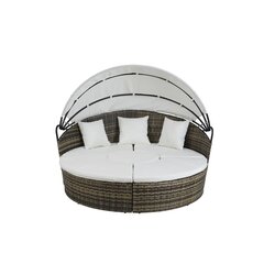 Садовая кровать DKD Home Decor Белый синтетический ротанг Сталь Алюминий (175 x 175 x 145 cm) цена и информация | Садовые стулья, кресла, пуфы | 220.lv