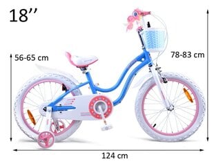 Velosipēds bērniem RoyalBaby, 18", zils cena un informācija | Velosipēdi | 220.lv