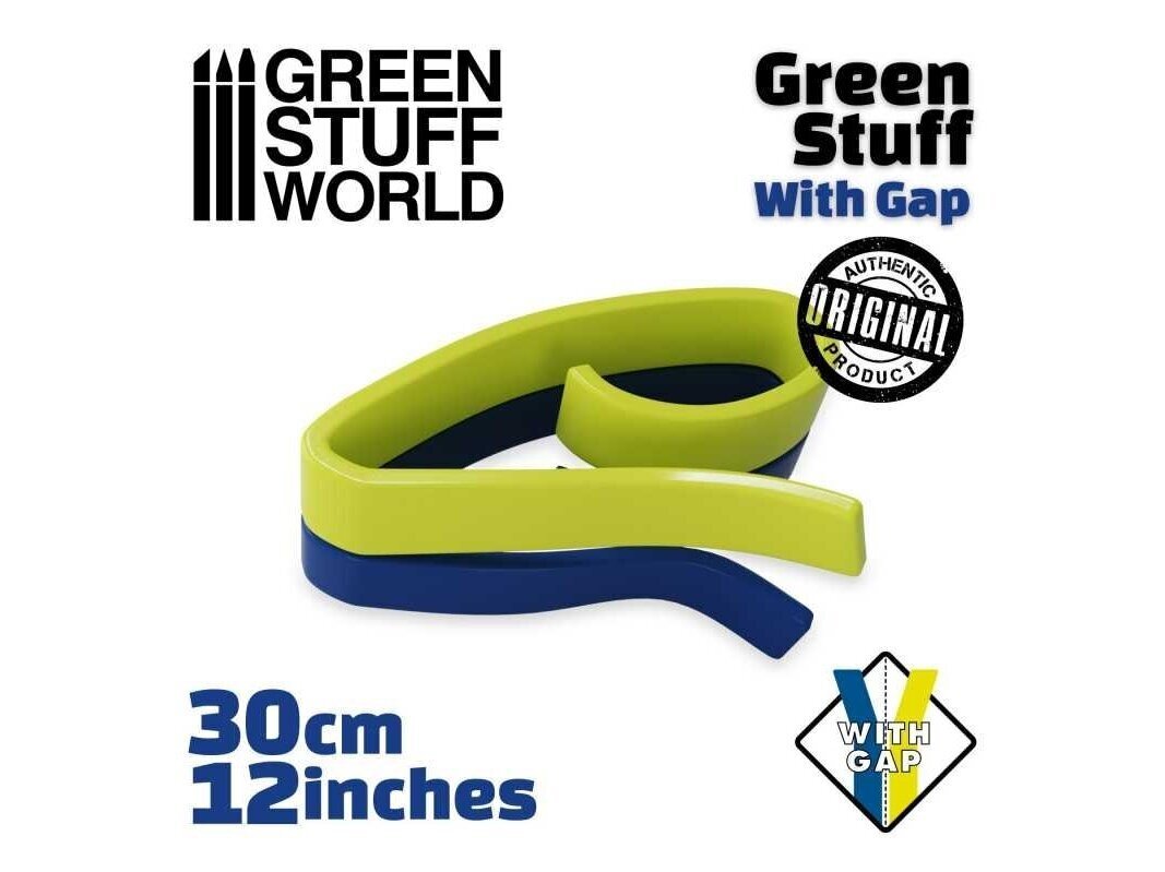 Divkomponentu tepe Green stuff world - Green Stuff Tape 12 inches With Gap, 9003 cena un informācija | Modelēšanas un zīmēšanas piederumi | 220.lv