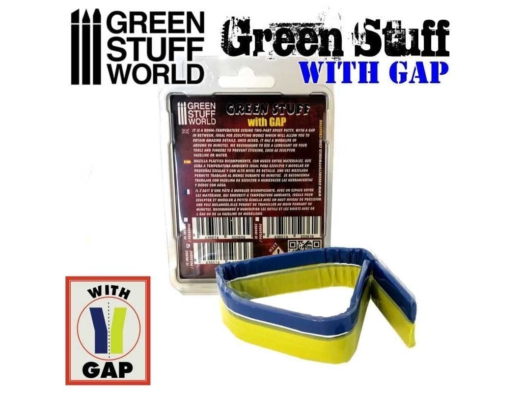 Divkomponentu tepe Green stuff world - Green Stuff Tape 12 inches With Gap, 9003 cena un informācija | Modelēšanas un zīmēšanas piederumi | 220.lv