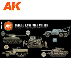 Akrila krāsu komplekts AK Interactive 3rd generation Middle East War Colors, AK11648 cena un informācija | Modelēšanas un zīmēšanas piederumi | 220.lv