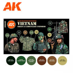 Набор акриловых красок Vietnam green and camouflage, AK11682 цена и информация | Принадлежности для рисования, лепки | 220.lv