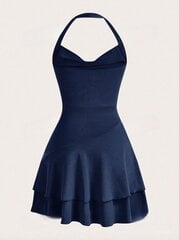 Женское трикотажное облегающее платье с вырезом через шею, Electronics LV-120009, темно-синий, 1 шт цена и информация | Платья | 220.lv