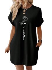 Платье с цветочным принтом и рукавами «летучая мышь», Electronics LV-120017, черный, 1 шт цена и информация | Платья | 220.lv