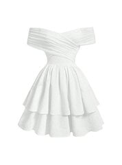Платье с плиссированной талией со сборками и открытым вырезом, Electronics LV-120023, белый, 1 шт цена и информация | Платья | 220.lv