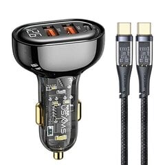 USAMS Ład. sam. 2xUSB+1xUSB-C 80W Fast Charge + kabel USB-C - USB-C  BXLACCTC01 цена и информация | Зарядные устройства для телефонов | 220.lv
