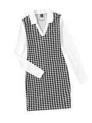 Элегантное платье с V-образным вырезом и узором «гусиные лапки», Electronics LV-120024, черный и белый, 1 шт цена и информация | Платья | 220.lv