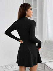 Женское однотонное приталенное платье с высоким воротником, Electronics LV-120031, черный, 1 шт цена и информация | Платья | 220.lv