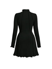 Приталенное платье с длинными рукавами и высоким воротником, Electronics LV-120035, черный, 1 шт цена и информация | Платья | 220.lv