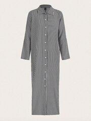 Длинное платье-рубашка в полоску с длинными рукавами, Electronics LV-120041, черный и белый, 1 шт цена и информация | Платья | 220.lv