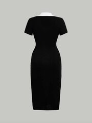 Платье в консервативном стиле с воротником, Electronics LV-120047, черно-белый, 1 шт цена и информация | Платья | 220.lv