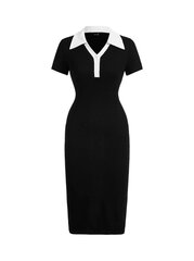 Платье в консервативном стиле с воротником, Electronics LV-120047, черно-белый, 1 шт цена и информация | Платья | 220.lv