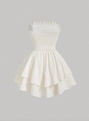 Однотонное платье без бретелек с поясом и бантом, Electronics LV-120048, белый, 1 шт цена и информация | Платья | 220.lv