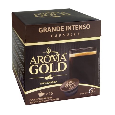 Kafijas kapsulas Aroma Gold Grande Intenso, 128 g cena un informācija | Kafija, kakao | 220.lv