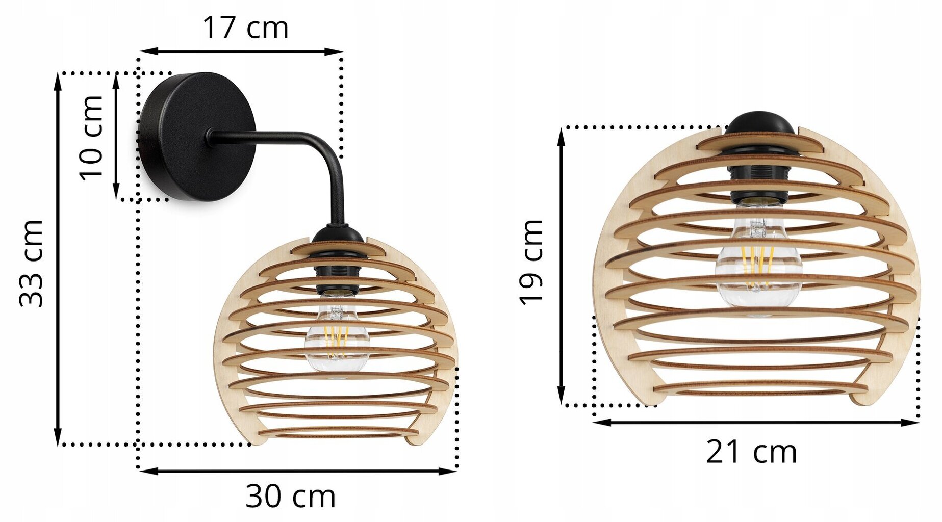 LightHome sienas gaismeklis Timber cena un informācija | Sienas lampas | 220.lv