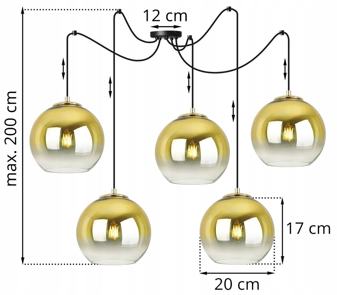 LightHome piekarināms gaismeklis SpiderBergenGold cena un informācija | Lustras | 220.lv