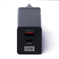 GaN Wozinsky WWCG011, 65 Вт, с портами USB-C QC 3.0 PD, черный цена и информация | Зарядные устройства для телефонов | 220.lv