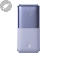 Barošanas akumulators, Baseus, 10000 mAh., 20 W., ar USB-C 3A USB kabeli 0,3 m., violets cena un informācija | Lādētāji-akumulatori (Power bank) | 220.lv