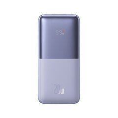Barošanas akumulators, Baseus, 10000 mAh., 20 W., ar USB-C 3A USB kabeli 0,3 m., violets cena un informācija | Lādētāji-akumulatori (Power bank) | 220.lv