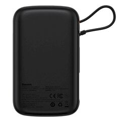 Ātras uzlādes akumulators, Baseus, 10000 mAh, 22,5 W, QC-PD-SCP-FCP USB-C kabelis, melns cena un informācija | Lādētāji-akumulatori (Power bank) | 220.lv