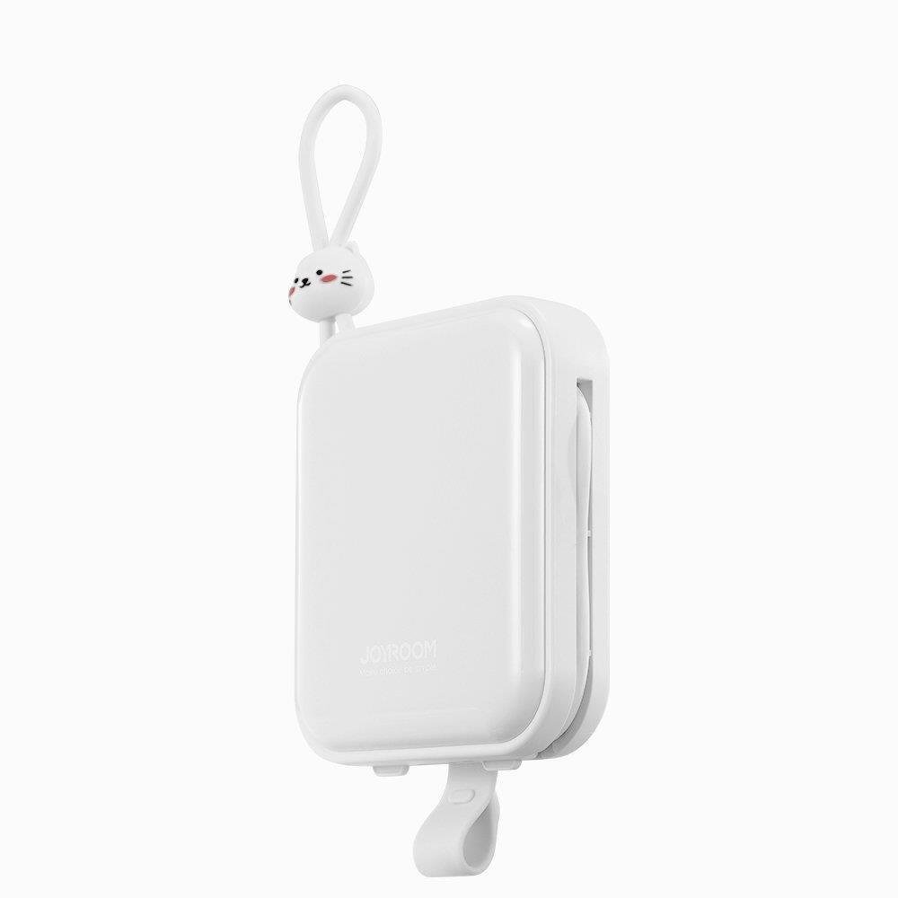 Barošanas akumulators, Joyroom Cutie Series JR-L0081, ar USB-C kabeļa un Iphone Lightning USB-C šūpuli, 10000 mAh., 22,5 W., balts cena un informācija | Lādētāji-akumulatori (Power bank) | 220.lv