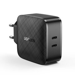 Зарядное устройство, Ugreen CD2161, 2x USB-C 66 Вт, 3.0, быстрая зарядка 4.0, черный цена и информация | Зарядные устройства для телефонов | 220.lv