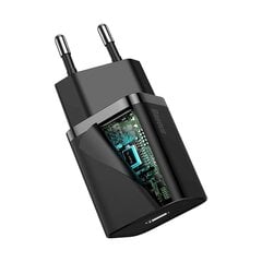 Ātrs lādētājs, Baseus Super Si Quick Charger 1C1, 20 W., USB-C - Lightning kabelis 1 m, melns cena un informācija | Lādētāji un adapteri | 220.lv
