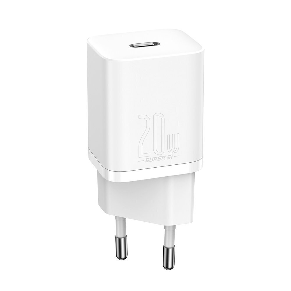 Ātrs lādētājs, Baseus Super Si Quick Charger 1C1, 20 W., USB-C - Lightning kabelis 1 m, balts cena un informācija | Lādētāji un adapteri | 220.lv