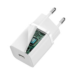 Сверхбыстрое сетевое зарядное устройство, Baseus Si 1C1, USB-C, 30 Вт, PD QC, белый цена и информация | Зарядные устройства для телефонов | 220.lv